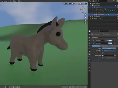 Plushy Toon Donkey Low-poly 3D model