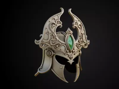 Stylized Persian Helmet - Crescent Jewel 3D print model