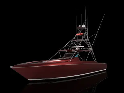 43 Foot Sportfisher Motor Fishing Boat 3D model