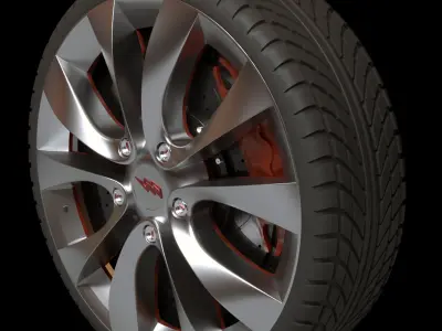 Car Tire 3D model by BsTen from CGTrader (Subdivision ready)