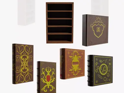 Deco Books Antique Baroque Series B Simple Shelf 3D model