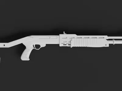 Low Poly Spas-12 Model With No Textures Low-poly 3D model