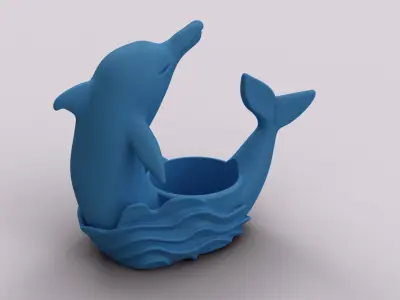 Dolphin Wave Holder 3D print model