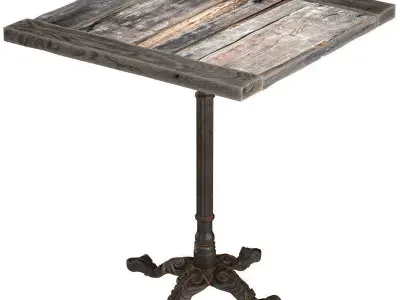 Square Vintage Restaurant Table 3D model