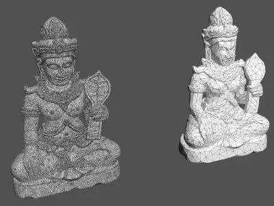 Ancient Khmer Statues Pack A-250523 3D Model Collection