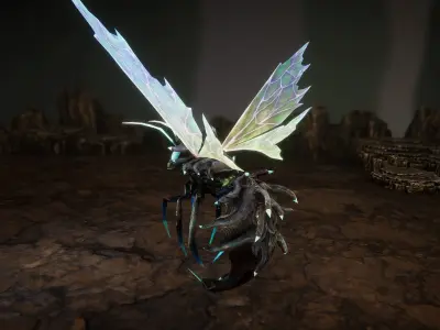 Wasps pack Low-poly 3D model