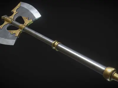 Fantasy Great Axe 01 Low-poly 3D model