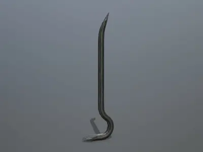 Crowbar metal hook Low-poly 3D model purchase