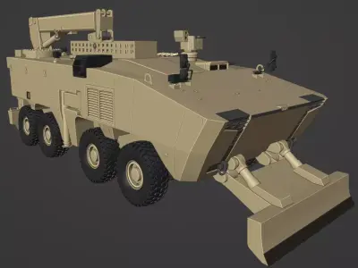 Rabdan 8x8 Armored Recovery Vehicle Low-poly 3D model