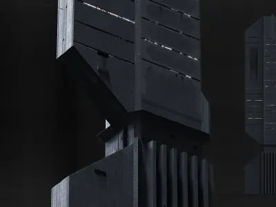 Brutalist Scifi Future Building 03 3D model
