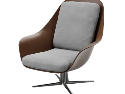  Replica Flexform Cocoa Armchair Model, Brown &amp; Grey  purchase