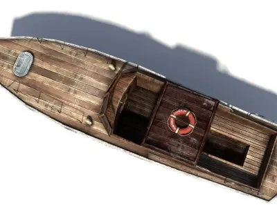 Rusty Boat Low-poly 3D model