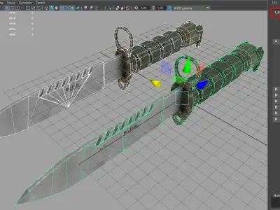 Bayonet Combat knife - pbr Low-poly 3D model