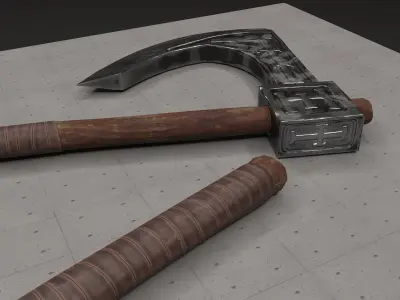 Cult One-Handed Waraxe Low-poly 3D model