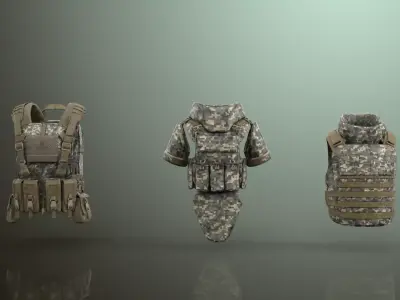 Military Body Armor Pack Free 3D model