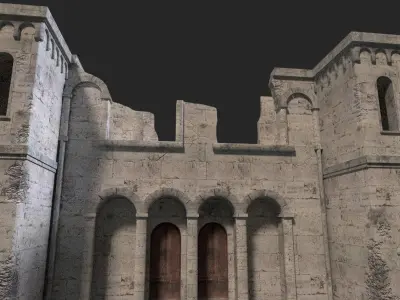 Medieval ruin Low-poly 3D model buy