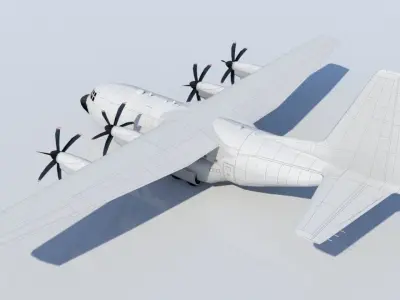 Hercules C-130J Static Blank Low-poly 3D model