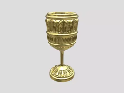 Russian style golden cup 3D model