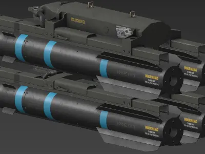 Hellfire Missile Launcher Low-poly 3D model