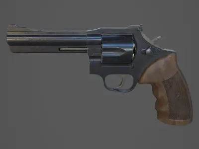 Manurhin MR73 Revolver Low-poly 3D model