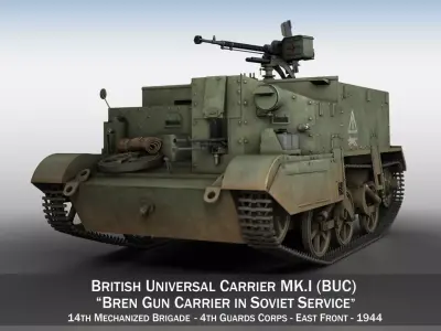 Bren Gun Carrier - BUC - Russian Army 3D model
