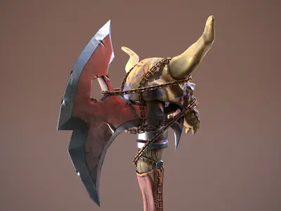 Bone Rage Axe Low-poly 3D model