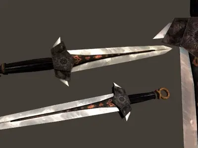 Aegydian Fantasy Weapon Set Low-poly 3D model