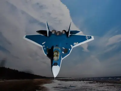 Sukhoi Su 57 Stealth Fighter High Detail 3D Model Low-poly 3D model