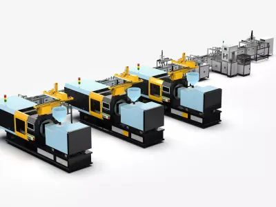 Automatic Injection Molding Assembly Line Machine 3D model