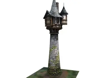 Medieval Building 05 Tower Low-poly 3D model