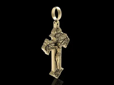 Jesus With Antique Cross Pendant 3D print model
