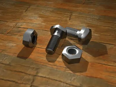 Bolts and Nuts Free 3D model