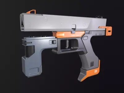 Sci-Fi Pistol  Free low-poly 3D model