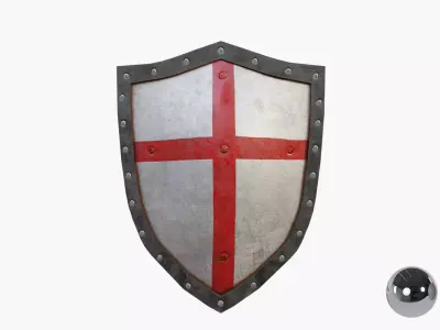 Templar Knight Shield Low-poly 3D model