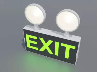 Realistic Emergency Exit Sign - Industrial Safety Light 3D model