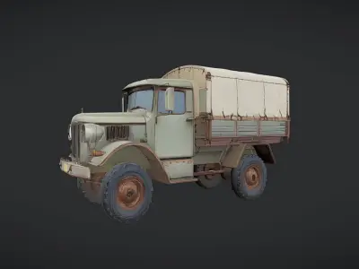 military-style cargo truck 3D model