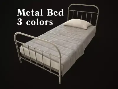 Old metal Bed Low-poly 3D model