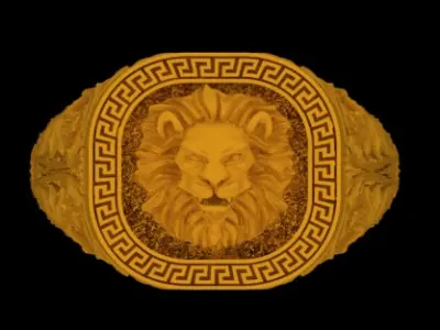 Lion ring 3D print model 10