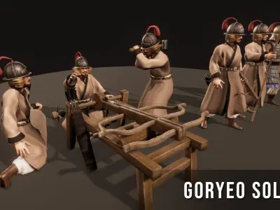 Korea Goryeo Soldier Low-poly 3D model
