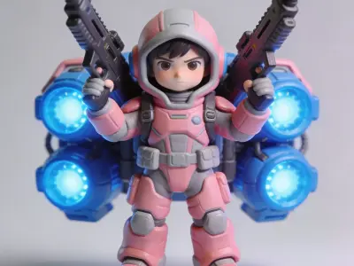The Nebula Nomad Stylized Sci-Fi Pilot 3D Model Low-poly 3D model