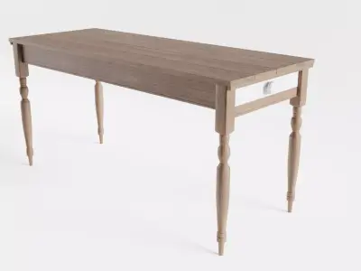 Old Wooden Table Low-poly 3D model