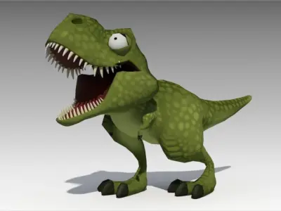 Rex Toon Animated Low-poly 3D model