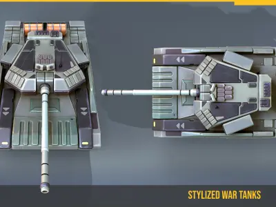 Stylized Tank T90 Low-poly 3D model