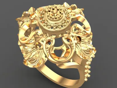 Cocktail Diamonds Ring 3D print model