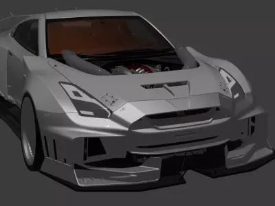 Premium 3D Nissan GTR Model  High Quality and Game-Ready 3D model