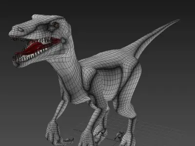 Velociraptor dinosaur 3D model 3