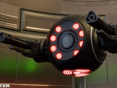 Sci-Fi Combat Drone Low-poly 3D model