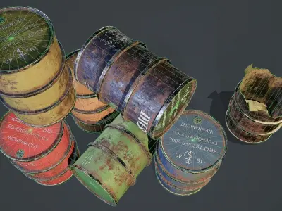 Fuel Barrel Low-poly 3D model