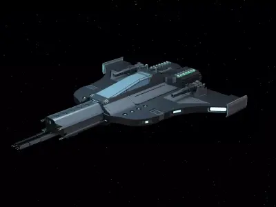 Meteorite The Cutting-Edge Space Fighter - Game Ready Low-poly 3D model
