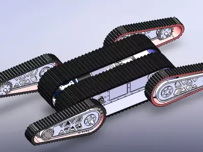 Four-Track Crawler Mobile Chassis 3D model